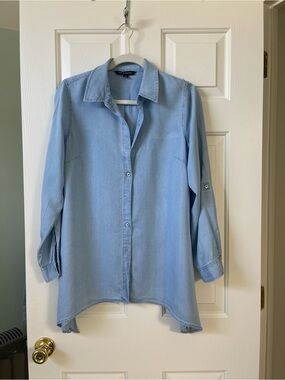 Zac & Rachel Light Blue Chambray Denim Tunic Shirt